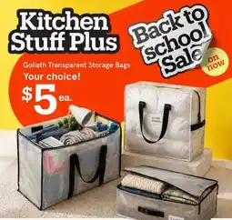 Kitchen Stuff Plus Goliath Transparent Storage Bags offer