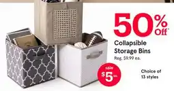 Kitchen Stuff Plus Collapsible Storage Bins offer