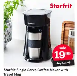 Kitchen Stuff Plus Starfrit Single Serve Coffee Maker with Travel Mug offer