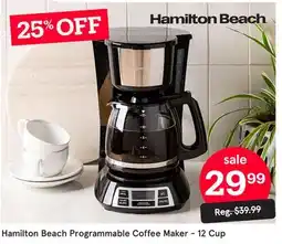 Kitchen Stuff Plus Hamilton Beach Programmable Coffee Maker - 12 Cup offer