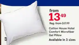 Kitchen Stuff Plus Cotton House Hotel Comfort Microfiber Gel Pillow offer