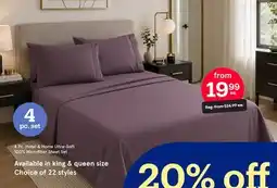 Kitchen Stuff Plus 4 Pc. Hotel & Home Ultra-Soft 100% Microfiber Sheet Set offer