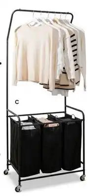 Kitchen Stuff Plus Garment Rack With Laundry Bags offer