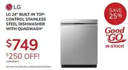 Goemans Appliances LG 24 BUILT-IN TOP-CONTROL STAINLESS STEEL DISHWASHER WITH QUADWASH offer