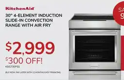 Goemans Appliances 30 4-ELEMENT INDUCTION SLIDE-IN CONVECTION RANGE WITH AIR FRY offer