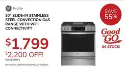 Goemans Appliances 30 SLIDE-IN STAINLESS STEEL CONVECTION GAS RANGE WITH WIFI CONNECTIVITY offer