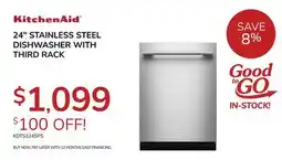 Goemans Appliances KitchenAid 24 STAINLESS STEEL DISHWASHER WITH THIRD RACK offer
