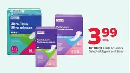 Rexall OPTION+ Pads or Liners offer