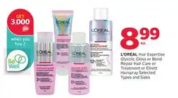 Rexall Hair Expertise Glycolic Gloss or Bond Repair Hair Care or Elnett Hairspray offer