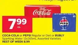 Rexall COCA-COLA or PEPSI Regular or Diet or BUBLY Sparkling Water offer