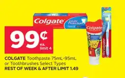 Rexall Toothpaste 75mL-95mL or Toothbrushes offer