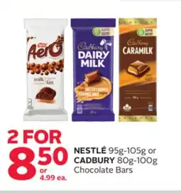 Rexall NESTLÉ 95g-105g or CADBURY 80g-100g Chocolate Bars offer