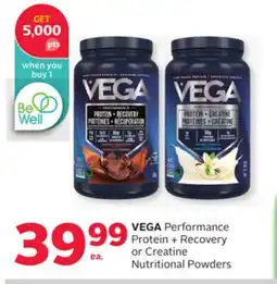 Rexall VEGA Performance Protein + Recovery or Creatine Nutritional Powders offer