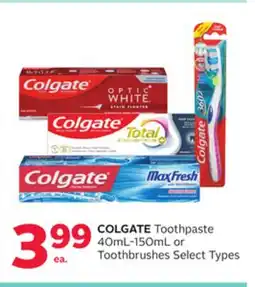 Rexall COLGATE Toothpaste 40ml-150ml or Toothbrushes offer