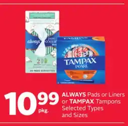 Rexall ALWAYS Pads or Liners or TAMPAX Tampons offer