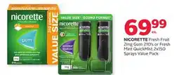 Rexall NICORETTE Fresh Fruit 2mg Gum 210's or Fresh Mint Quickmist 150 Sprays Value Pack offer