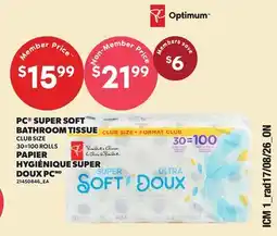 Independent City Market PC SUPER SOFT BATHROOM TISSUE, 30=100 ROLLS offer