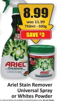 Starsky Ariel Stain Remover Universal Spray or Whites Powder offer