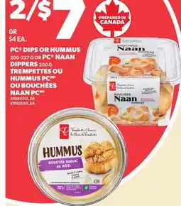 Independent City Market PC DIPS OR HUMMUS, 200-227 G PC NAAN DIPPERS, 200 G offer