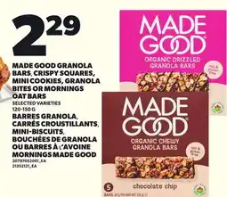Independent City Market MADE GOOD GRANOLA BARS, CRISPY SQUARES, MINI COOKIES, GRANOLA BITES OR MORNINGS OAT BARS offer