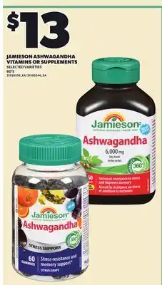 Independent City Market JAMIESON ASHWAGANDHA VITAMIN SUPPLEMENTS offer