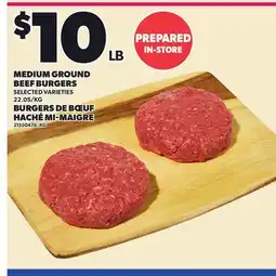 Independent City Market MEDIUM GROUND BEEF BURGERS offer