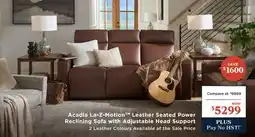 La Z Boy Acadia La-Z-Motion Leather Seated Power Reclining Sofa with Adjustable Head Support offer