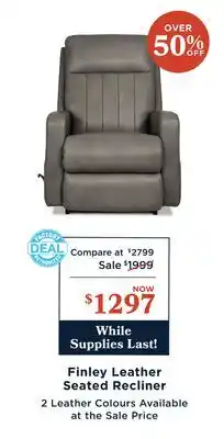 La Z Boy Finley Leather Seated Recliner offer