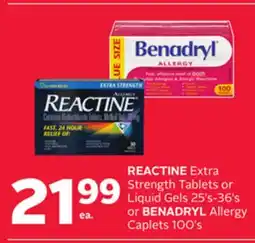 Rexall Extra Strength Tablets or Liquid Gels 25's-36's or Allergy Caplets 100's offer