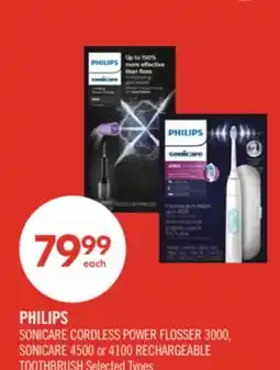 Shoppers Drug Mart PHILIPS SONICARE CORDLESS POWER FLOSSER 3000, SONICARE 4500 or 4100 RECHARGEABLE TOOTHBRUSH offer