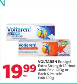 Rexall VOLTAREN Emulgel Extra Strength 12 Hour Joint Pain 100G or Back & Muscle Pain 120G offer