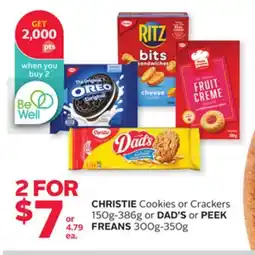 Rexall CHRISTIE Cookies or Crackers, 150G-386g or DAD'S or PEEK FREANS, 300g-350g offer