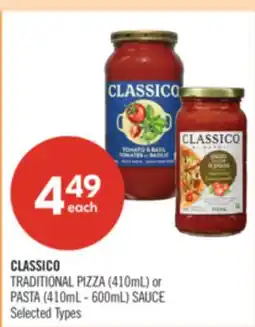 Shoppers Drug Mart CLASSICO TRADITIONAL PIZZA (410mL) or PASTA (410mL - 600mL) SAUCE offer