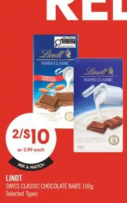 Shoppers Drug Mart LINDT SWISS CLASSIC CHOCOLATE offer