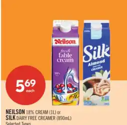 Shoppers Drug Mart NEILSON 18% CREAM (1L) or SILK DAIRY FREE CREAMER (890mL) offer