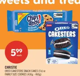 Shoppers Drug Mart CHRISTIE OREO CAKESTERS SNACK CAKES (5's) or FAMILY SIZE COOKIES (436g - 460g) offer