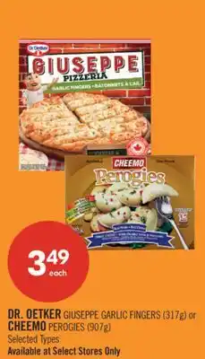 Shoppers Drug Mart DR. OETKER GIUSEPPE GARLIC FINGERS (317g) or CHEEMO PEROGIES (907g) offer
