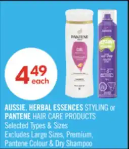 Shoppers Drug Mart AUSSIE, HERBAL ESSENCES STYLING or PANTENE HAIR CARE PRODUCTS offer
