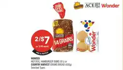 Shoppers Drug Mart WONDER HOT DOG, HAMBURGER BUNS (8's) or COUNTRY HARVEST GRAINS BREAD (600g) offer