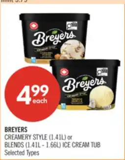 Shoppers Drug Mart BREYERS CREAMERY STYLE (1.41L) or BLENDS (1.41L - 1.66L) ICE CREAM TUB offer