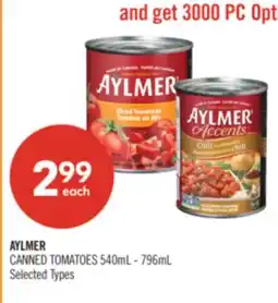 Shoppers Drug Mart AYLMER CANNED TOMATOES offer