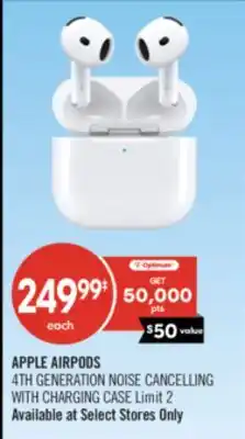 Shoppers Drug Mart APPLE AIRPODS 4TH GENERATION NOISE CANCELLING WITH CHARGING CASE offer
