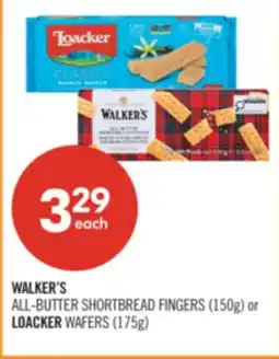 Shoppers Drug Mart WALKER'S ALL-BUTTER SHORTBREAD FINGERS (150g) or LOACKER WAFERS (175g) offer