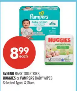 Shoppers Drug Mart AVEENO BABY TOILETRIES, HUGGIES or PAMPERS BABY WIPES offer
