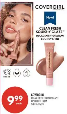 Shoppers Drug Mart COVERGIRL CLEAN FRESH SQUISHY GLAZE LIP BUTTER BALM offer
