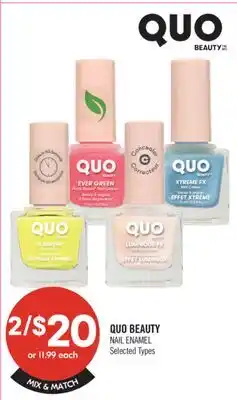 Shoppers Drug Mart QUO BEAUTY NAIL ENAMEL offer