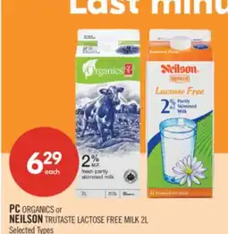 Shoppers Drug Mart PC ORGANICS or NEILSON TRUTASTE LACTOSE FREE MILK offer