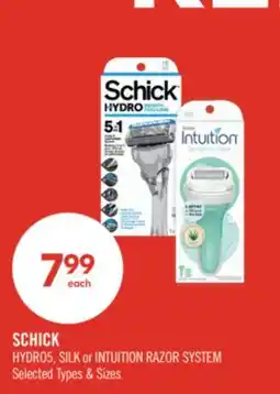 Shoppers Drug Mart SCHICK HYDRO5, SILK or INTUITION RAZOR SYSTEM offer
