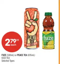 Shoppers Drug Mart FUZE (500mL) or PEACE TEA (695mL) ICED TEA offer