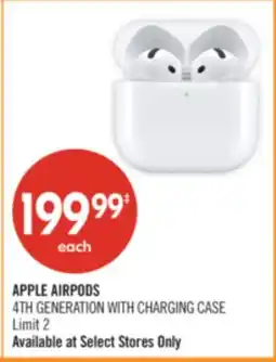 Shoppers Drug Mart APPLE AIRPODS 4TH GENERATION WITH CHARGING CASE offer